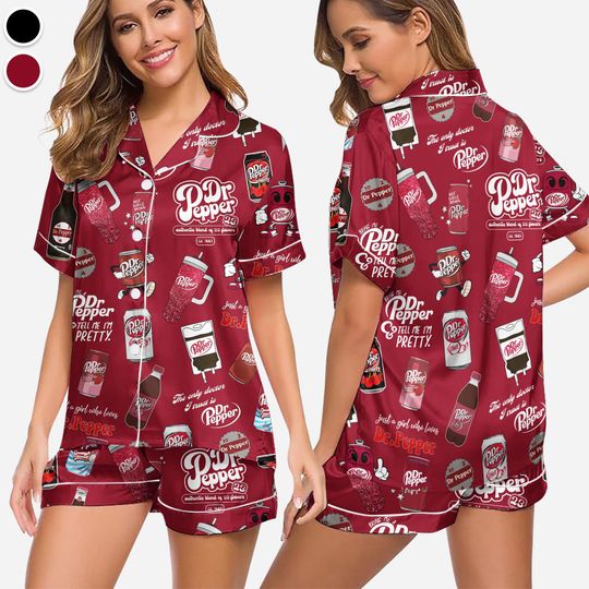 Dr Pepper Pajamas, Women's Pajama Pants, Dr Pepper Soda Lover Pjs, Dr Pepper Gift, Dr Pepper Logo Pants, Gift for Dr Pepper Lover