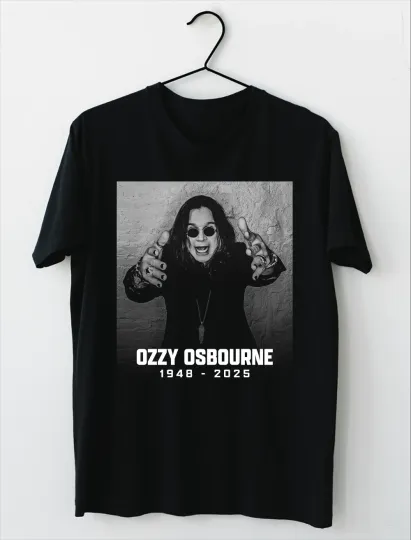 RIP Ozzy Osbourne 1948-2025 T-Shirt Short Sleeve Black All Size BB444
