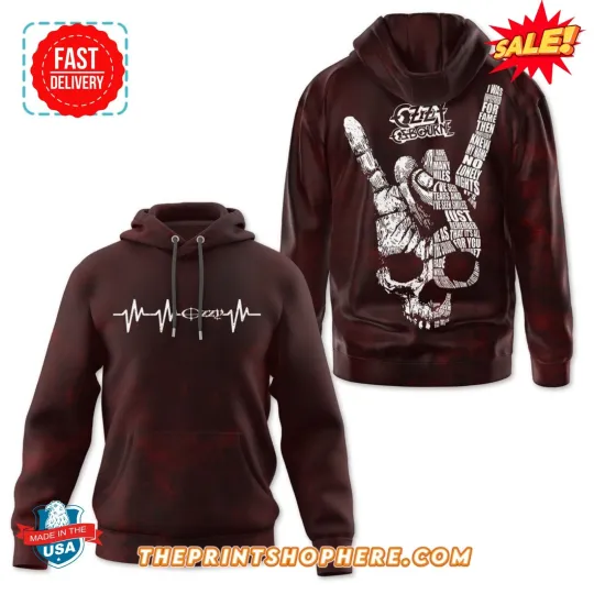 Ozzy Osbourne Heart Rate Style 3D Poly Hoodie S-5XL