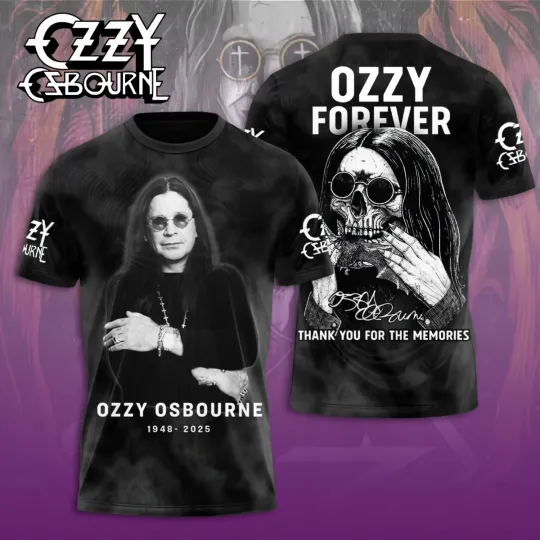 Black Sabbath - Ozzy Osbourne RIP 2025 Tour 3D Printed T-Shirt - Tribute S-5XL