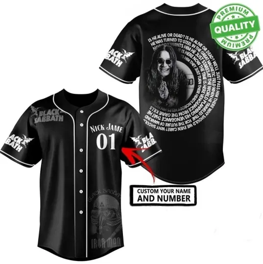 Rare Ozzy Osbourne 3D Baseball Jersey Cotton Men