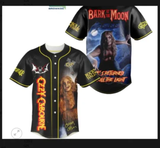 Ozzy Osbourne Bark At The Moon Baseball Jersey, best,!! hot 3d thanks gift,