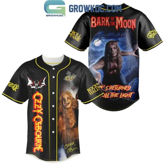 Ozzy Osbourne Bark At The Moon Baseball Jersey With Sewn Trim