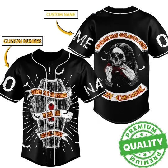 Ozzy Osbourne Under The Graveyard Baseball Jersey Shirt S-5XL men SG2291