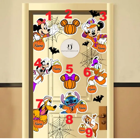 Personalized All characters Mickey & friends Disney Cruise Line Halloween Magnet, Halloween on the high seas 2025 magnet, Cruise door decor