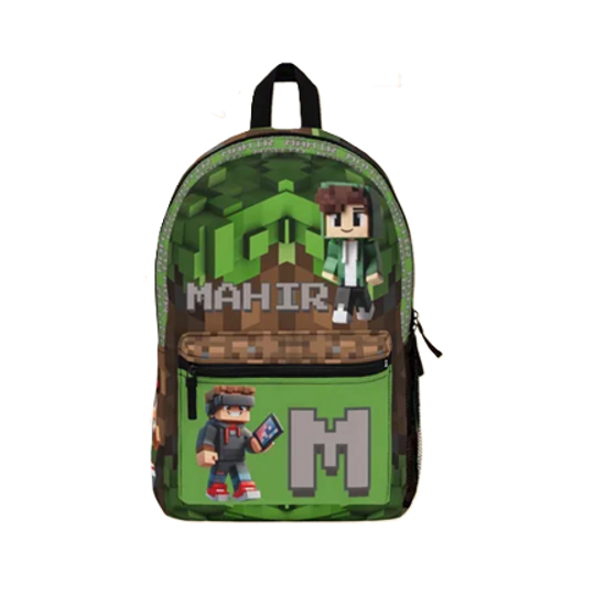Minecraft Backpack, Custom Personalized Kids Travel Backpack, School Gift