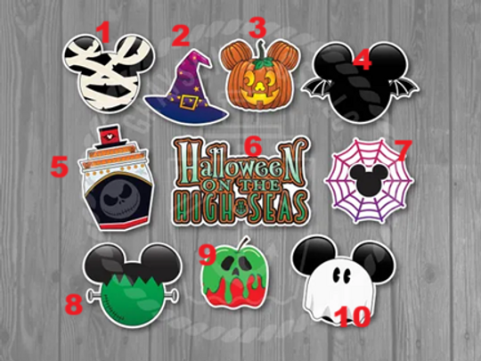 10 Halloween on the High Seas Disney Cruise Line Signs Door Magnets