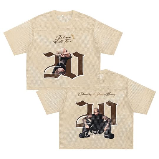 Breezy Bowl 20 Mesh Baseball Jersey, Chris Brown Inspired Concert Shirt, Unisex Summer 2025 T-Shirt