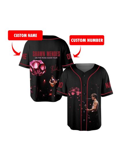 Shawn Mendes Baseball Jersey, Personalized Shawn Mendes Tour Jersey, On the Road Again Jersey, Shawn Mendes Jersey