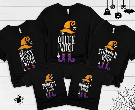 Custom Witch Shirt, Funny Matching Halloween Costume, Funny Halloween Shirt for Groups, Halloween Family Matching, Fun Halloween Group Shirt
