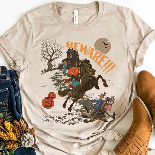Vintage Donald Duck The Headless Horseman Shirt, Disney Halloween Sleepy Hollow T-shirt, Ichabod Crane Shirt, Disneyland Halloween Party Tee
