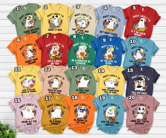 Disney Most Likely To Halloween Shirt,40 Quotes Group Halloween Shirt,Cute Ghost Mickey, Spooky Group Shirt, Pumpkin Season Shirt