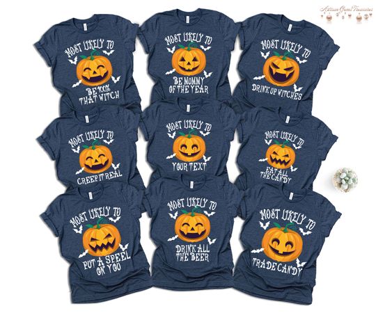 Custom Most Likely To Halloween Shirt, Funny Matching Family Pumpkin Tee,Group Costume Shirt, Personalized Fall Graphic Tee,Halloween Party