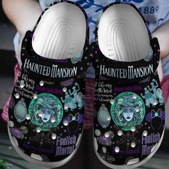 Haunted Mansion Movie Clogs Shoes, Retro The Haunted Mansion, Halloween Clogs Shoes, Madam Leota Hitchhiking Ghosts, Spooky Season