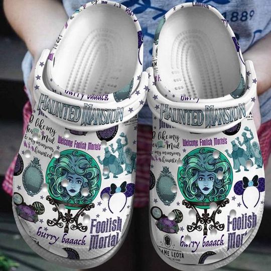 Haunted Mansion Movie Clogs Shoes, Retro The Haunted Mansion, Halloween Clogs Shoes, Madam Leota Hitchhiking Ghosts, Spooky Season
