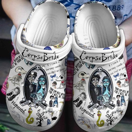 Corpse Bride Clogs Shoes, Corpse Bride Movie, Valentines Day Gift, Horror Christmas Shoes, Christmas Gift