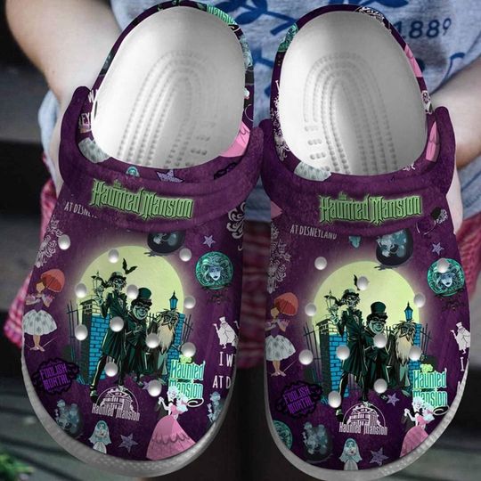 Haunted Mansion Movie Clogs Shoes, Retro The Haunted Mansion, Halloween Clogs Shoes, Madam Leota Hitchhiking Ghosts, Spooky Season