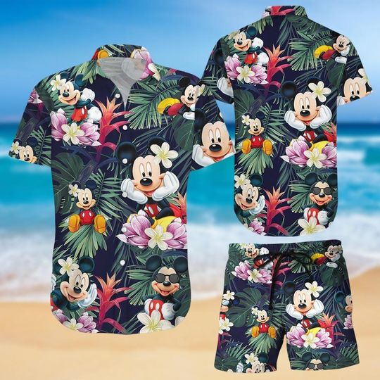 Mickey Mouse Hawaiian Shirt, Disney Mouse Swim Shorts, Cartoon Movie Button Up Shirt, Disney Hawaii Beach Shirt, Disney Vacation