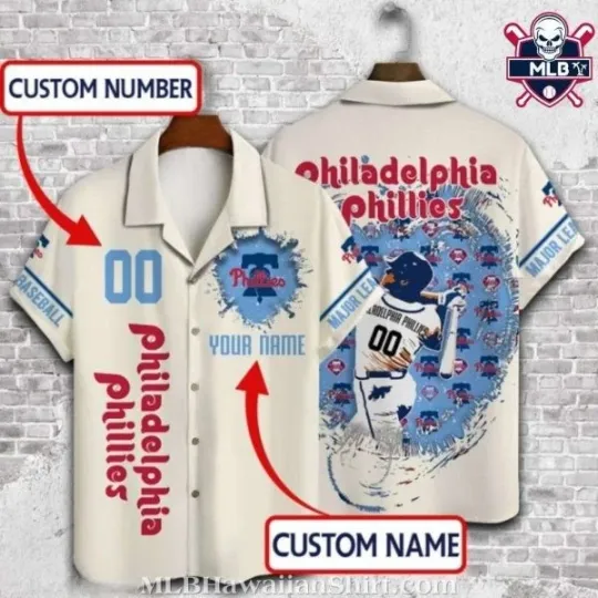 Fan’s Custom Tribute – Phillies Personalized Hawaiian Shirt