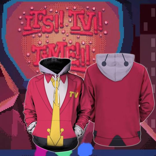 Tenna Deltarune Game Hoodie, Tenna Fan Lovers, Its TV Time Meme Baseball Sweatshirt, DTG Video Game, Gamer Matching Gift All Over Print