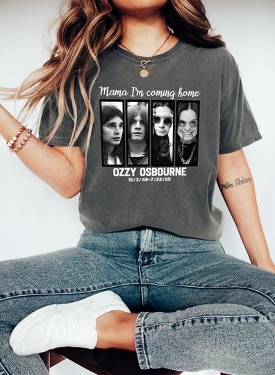 Comfort Colors Ozzy Osbourne Tribute T-Shirt Mama I'm Coming Home Rock Legend Memorial Tee 2025 Vintage Gothic Band
