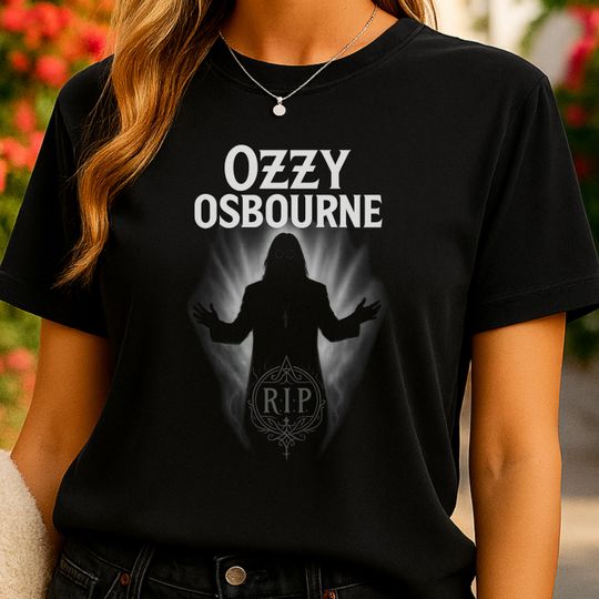 Gothic Rock Legend RIP Memorial T-Shirt, Vintage T-Shirt, Dark Aesthetic Gift, Ozzy Osbourne Tribute Tee
