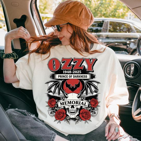 Ozzy Osbourne Memorial T-Shirt, Prince of Darkness 1948-2025, Gothic Rock Fan Gift
