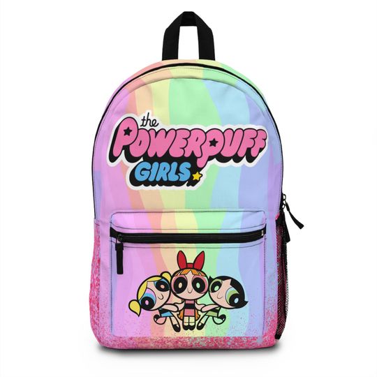 Powerpuff Girls Rainbow Backpack, Cute School Bag, Kids Backpack, Cartoon Character Bag, Gifts for Her, Youth Backpacks