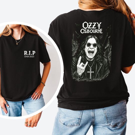 Ozzy Osbourne RIP T-Shirt - Rock Legend Memorial Gift - Black Sabbath Vintage Metal Fan Apparel