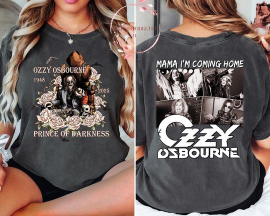 RIP Ozzy Osbourne Two-Sided T-Shirt, The Godfather of Rock, RIP Prince of Darkness, No More Tour, Paranoid 1948-2025
