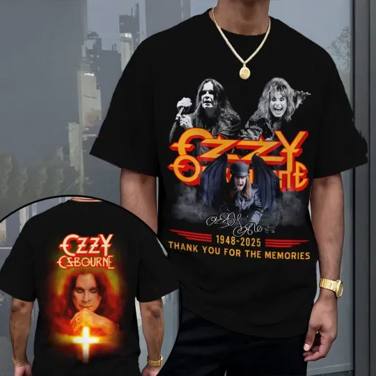 Ozzy Osbourne Thanks You For The Memories 1948-2025 Double Sided T-Shirt