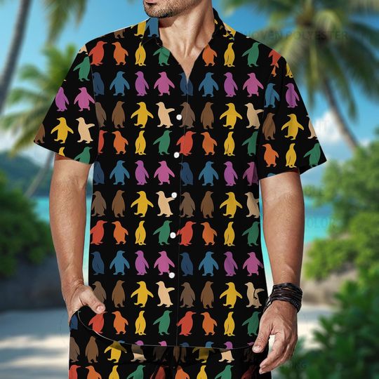 Resist Flippers Up Penguins Against Hawaiian Shirt, Heard Island Shirt, Penguins Against Tariffs Hawaiian Shirt