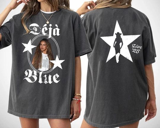 Dj Blue Cowboy Carter Tour Inspired T-Shirt, Beyonce Houston, Country Tour Concert Tee