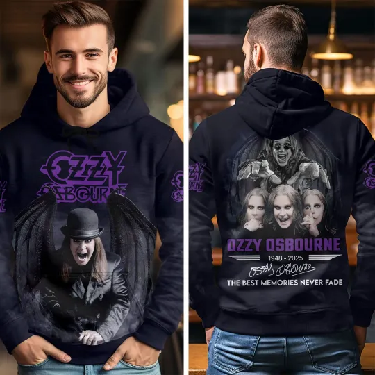 Black Sabbath x Ozzy Osbourne 3D Hoodie 1948-2025 Memories Never Fade