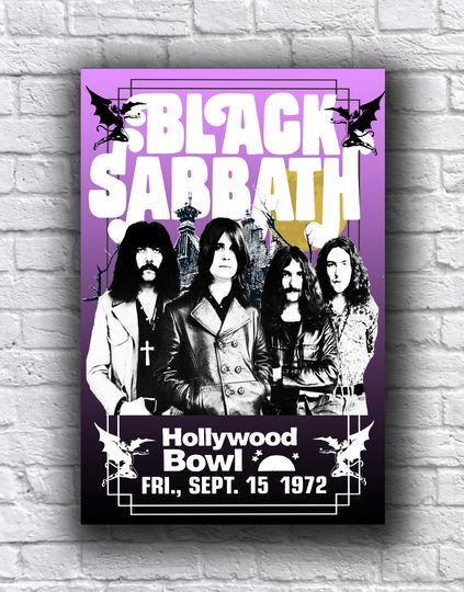 Black Sabbath Ozzy Osbourne 1972 Hollywood Bowl Poster Premium Matte Vertical