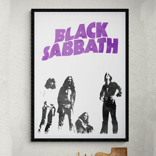 Retro Black Sabbath Poster | Vintage 1970s Ozzy Osbourne Band Print | Heavy Metal Rock Art | Bohemian Wall Decor