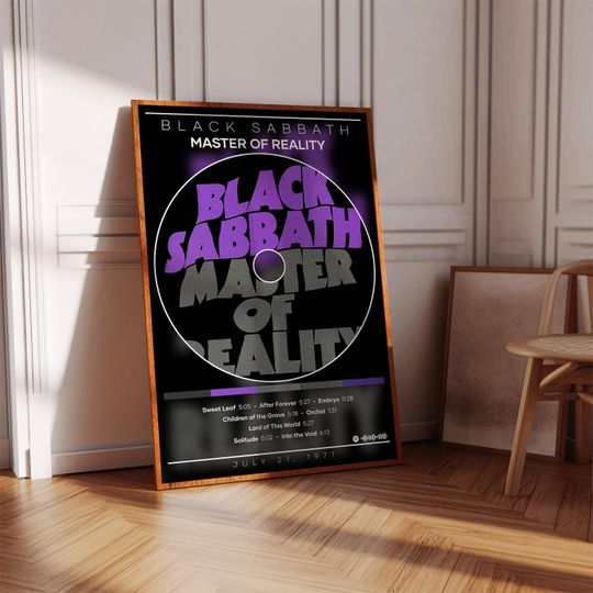 Black Sabbath Poster Print, Master of Reality Album Cover, Metal Music Wall Decor, Vertical Poster, Room Decor
