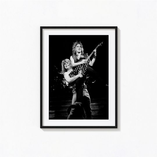 Ozzy Osbourne Randy Rhoads Vintage Wall Art - Black and White Photography Poster, Museum Quality Matte Vertical Print