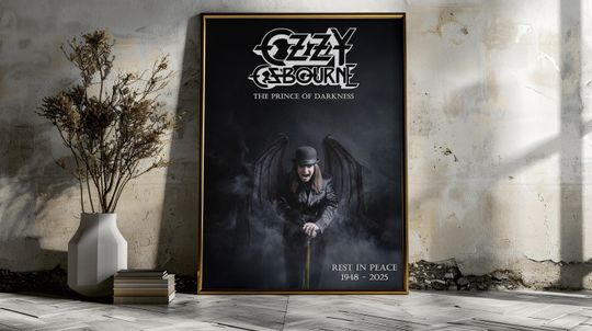 Ozzy Osbourne Memorial Poster RIP Ozzy Tribute Wall Art Music Fan Gift Black Sabbath Prince of Darkness Vertical Poster