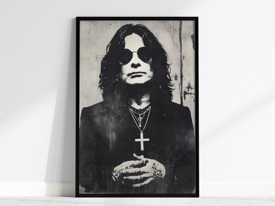 Ozzy Osbourne Tribute Poster, Black Sabbath Wall Art, Rock Legend Decor, Vertical Matte Poster, Framed or Unframed