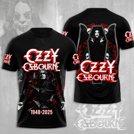 Ozzy Osbourne Rest In Peace 1948-2025 Thank You 3D T-Shirt