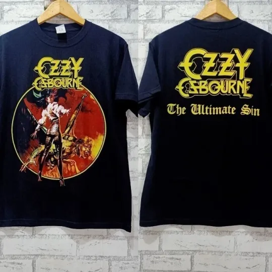 Ozzy Osbourne The Ultimate Sin 2 Side Black Unisex T-shirt Reprint S-5XL