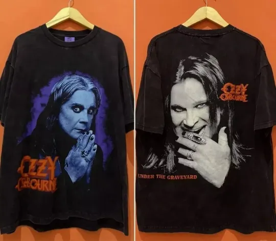 Ozzy Osbourne Black Sabbath Band 90s 2 Side Black Unisex Tshirt Reprint S-5XL