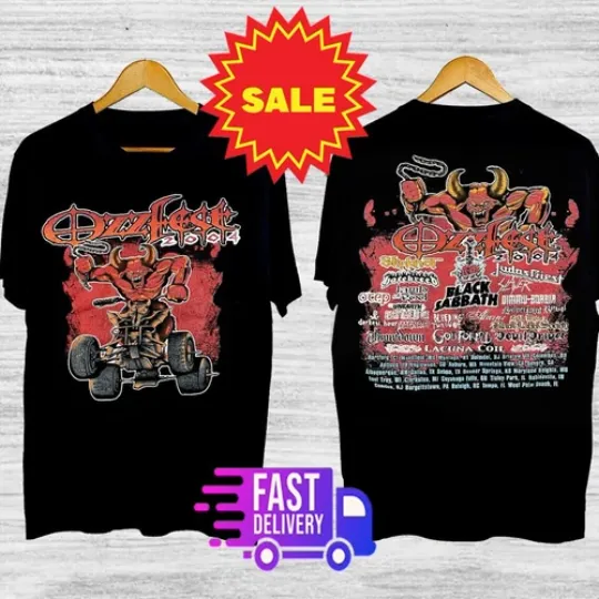 Ozzy Osbourne Ozzfest 2004 tour  T Shirt, 2 sided ,graphic , DAd gift