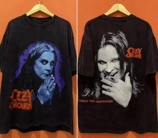 Ozzy Osbourne Black Sabbath Band 90s 2 Side Black Unisex Tshirt Reprint S-5XL