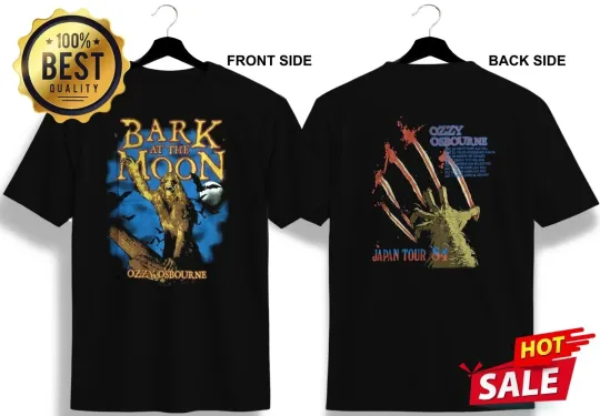 Ozzy Osbourne Bark At The Moon Tour T-Shirt 2 Sides Shirt For Fan New