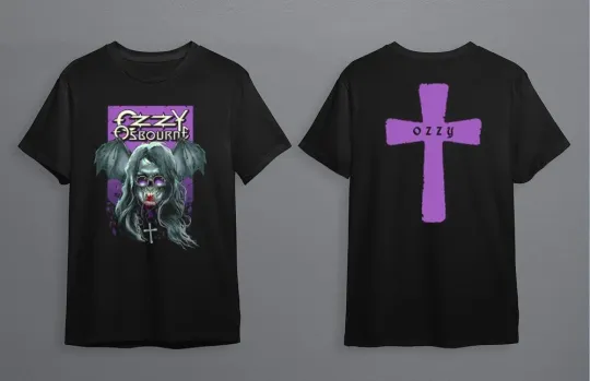 NEW Ozzy Osbourne Bat 2 sides black T-shirt Unisex S to 5XL