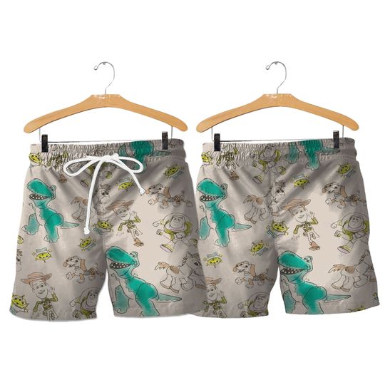 Toy Story Friends Hawaiian Shirt, Pixar Woody Buzz Lightyear Tropical Shirt, Disney Toy Story Button Shirt, Summer Shirt, Beach Shirt