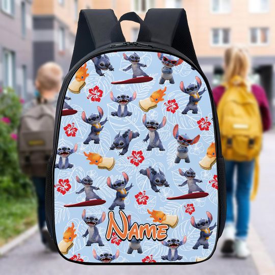 Personalized Disney Stitch Live Action Backpack, Custom Name School Bag, Lilo & Stitch Back to School Book Bag, Disney Trip Bag
