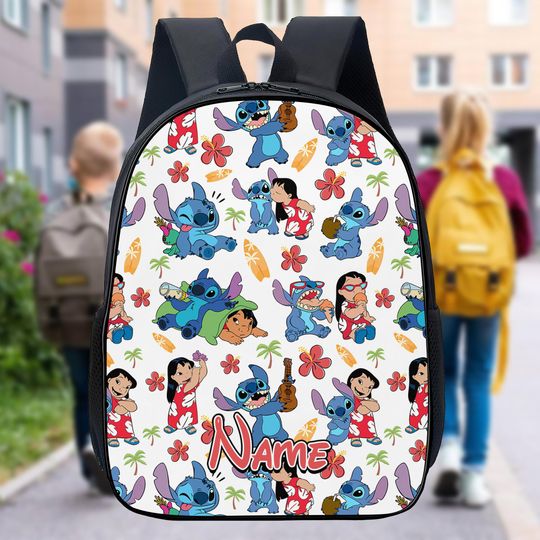 Personalized Disney Lilo Stitch Aloha Backpack, Custom Name School Bag, Lilo & Stitch Back to School Book Bag, Disney Trip Bag